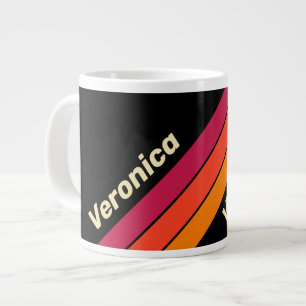 Grande Tasse Rétro VHS Rayures avec Nom