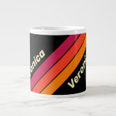 Grande Tasse Rétro VHS Rayures avec Nom (Devant)