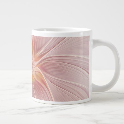Grande Tasse Rêve floral rose doux Fleur d'art fractal Abstrait (Droite)