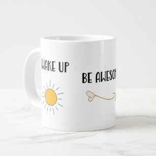 Grande Tasse Réveillez-Vous Être Génial Répétez Heureux Jumbo M