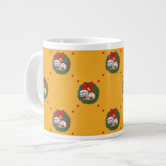 Grande Tasse Rick et Morty | Motif de couronne de vacances (Devant gauche)