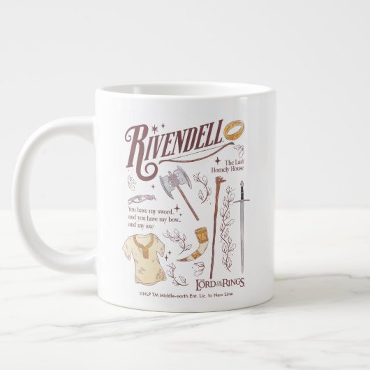 Grande Tasse RIVENDELL™ Collage Aquarelle Graphique (Gauche)