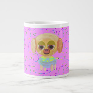 Grande Tasse Robe rose rose moderne Cercles Cool Boucles Splash