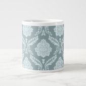 Grande Tasse Rococo Damask Lg Pattern Duck Egg Blue+Teal (Devant)