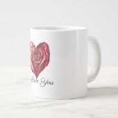 Grande Tasse Romantic White Red Rose Heart Love (Devant droit)