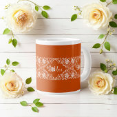 Grande Tasse Romantique Shabby Chic Burnt Orange Mme Mariage Mu
