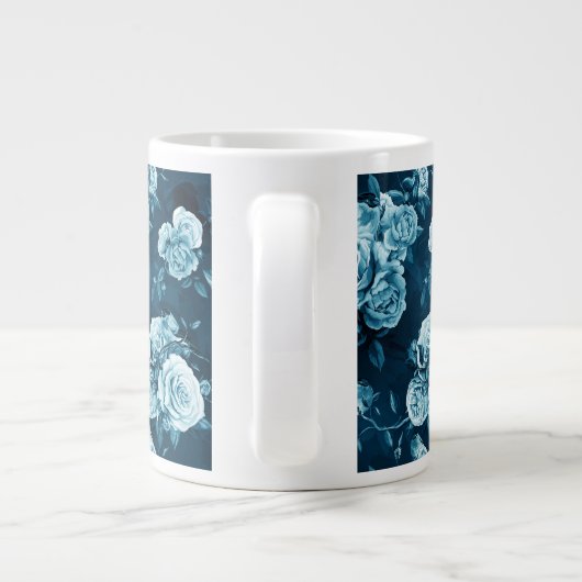 Grande Tasse Rose bleu classique Motif (Dos)