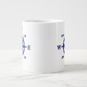 Grande Tasse rose Compass 8 points, bleu marine (Devant)