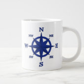 Grande Tasse rose Compass 8 points, bleu marine (Droite)