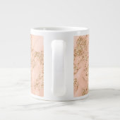 Grande Tasse Rose en marbre parties scintillant d'or abstrait (Dos)
