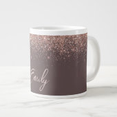 Grande Tasse Rose en terre cuite or bleu Parties scintillant ro (Devant droit)