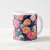 Grande Tasse Rose Fleurs fleurir Motif (Devant droit)