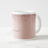 Grande Tasse Rose Gold - Parties scintillant rose pâle Nom du m (Devant droit)