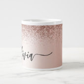 Grande Tasse Rose Gold - Parties scintillant rose pâle Nom du m (Devant)