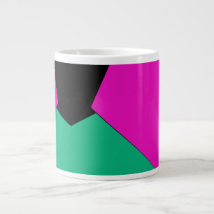 Grande Tasse Rose Prépa Émeraude Vert Motif Mosaïque Abstrait