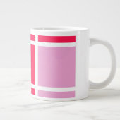 Grande Tasse Rose rose blanc lignes carrés géométrique (Droite)