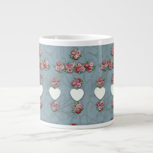 Grande Tasse Rosebuds & Coeurs (Devant)