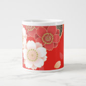 Grande Tasse Rouge et blanc Sakura Japonais Kimono (Devant)