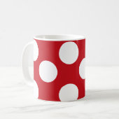Grande tasse rouge et blanche de point de polka (Devant gauche)