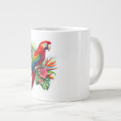 Grande Tasse Rouge macaw tropical floral (Devant droit)