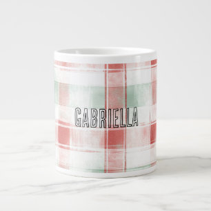 Grande Tasse Rouge Menthe Poivre de Menthe Mocha Rayures à Carr
