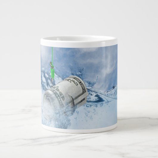 Grande Tasse rouler de l'argent sur l'hameçon de poisson (Devant)