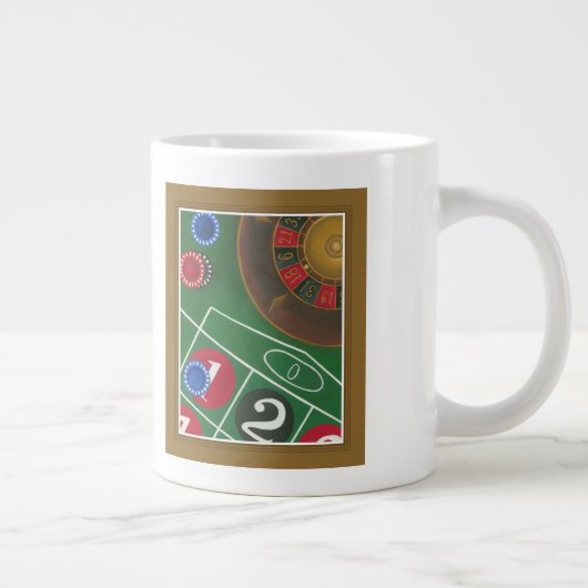 Grande Tasse Roulette Table avec puces et roue (Droite)