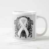 Grande Tasse Ruban de sensibilisation blanc avec ailes (Droite)