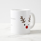 Grande Tasse Rudolf Le Nose Rouge Raindeer Noël (Devant droit)