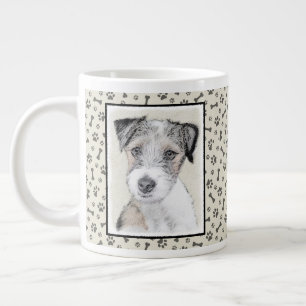 Grande Tasse Russell Terrier Peinture rugueuse - Art Chien orig