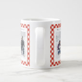 Grande Tasse Rustic Christmas Gift 2 Photo Trendy Red Plaid (Dos)