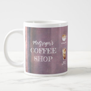 Grande Tasse Rustic Coffee Shop Famille ou entreprise violet