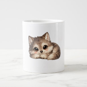 Grande Tasse Sac à main transparent avec un adorable louveteau