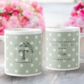 Grande Tasse Sage Green Polka Dot Monogram Parents’ Gift