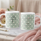 Grande Tasse Sage Green Polka Dot Monogram Parents’ Gift