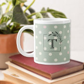 Grande Tasse Sage Green Polka Dot Monogram Parents’ Gift