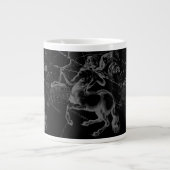 Grande Tasse Sagittarius Constellation Hevelius Map on Black (Devant)