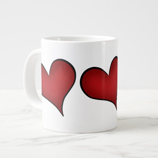 Grande Tasse Saint Valentin coeur rouge (Devant gauche)