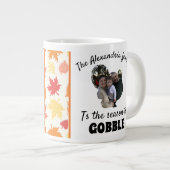 Grande Tasse Saison photo personnalisée de dinde d'action de gr (Devant droit)