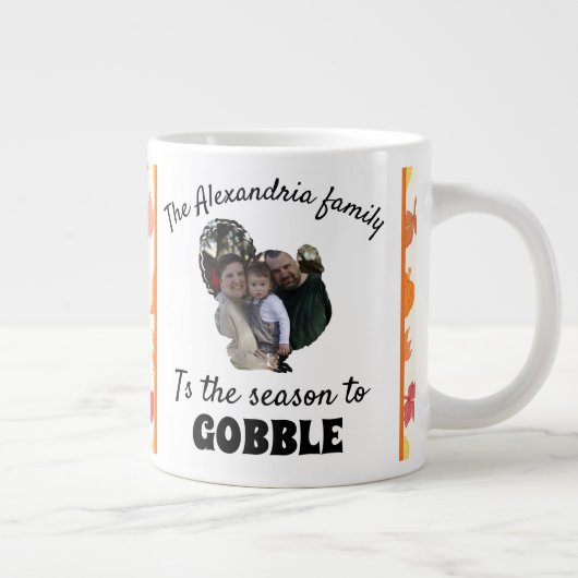 Grande Tasse Saison photo personnalisée de dinde d'action de gr (Droite)
