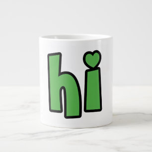Grande Tasse Salut néon, cœur inclus 🌿 Lumineux dans le noir "