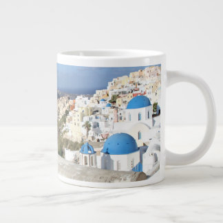 Grande Tasse Santorin, Grèce, Oia, Mug, Blanc, Bleu