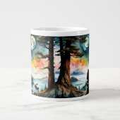 Grande Tasse Sasquatch debout sous le clair de lune (Devant)