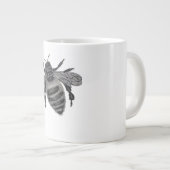 Grande Tasse Save the Bees: Realistic Hand-Drawn Honey Bee Art (Devant droit)