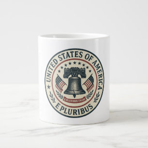 Grande Tasse Sceau Bell Liberty — Vintage "E Pluribus Unum"