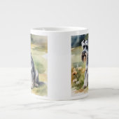 Grande Tasse Schnauzer miniature dans le jardin - Aquarelle (Devant)