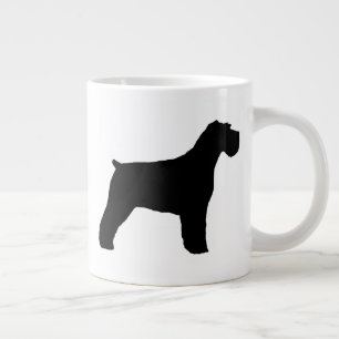 Grande Tasse Schnauzer noir avec flacons oreilles chien silhoue