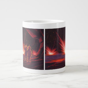 Grande Tasse Science-fiction vintage d'alien sur une planète ro