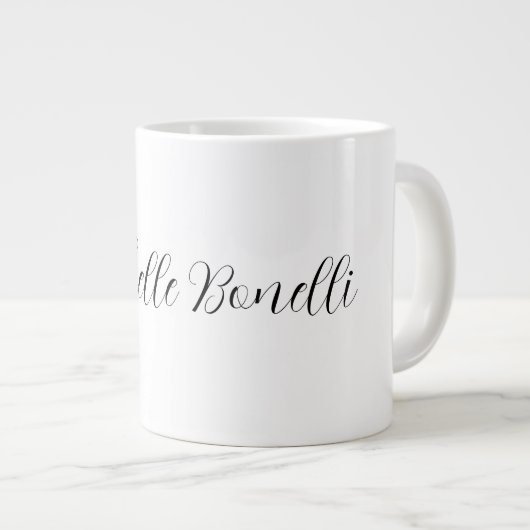 Grande Tasse Script classique élégant Ajouter votre nom Plain (Devant droit)