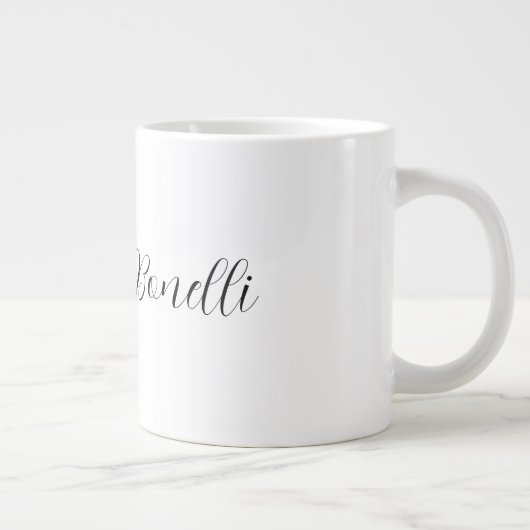 Grande Tasse Script classique élégant Ajouter votre nom Plain (Droite)